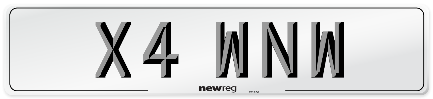 X4 WNW Number Plate from New Reg